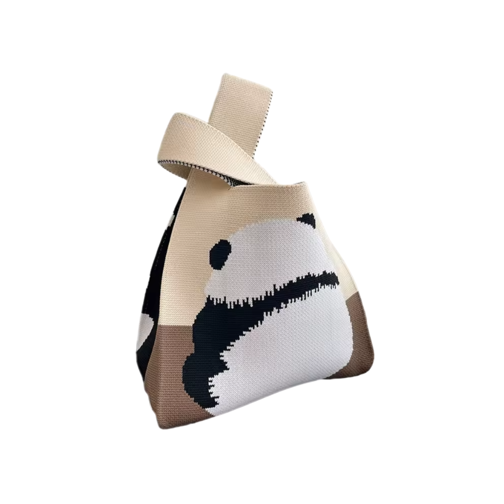 Luxury Knitted Bag - Beige Panda